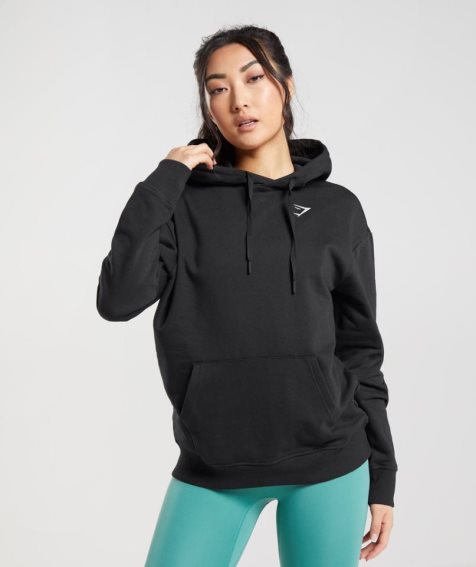 Women's Gymshark Training Oversized Hoodie Black | NZ 8NKESU